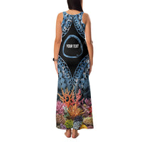 Personalised Nukuoro Micronesia Atoll Family Matching Tank Maxi Dress and Hawaiian Shirt with Pacific Coral Reef LT9 - Polynesian Pride