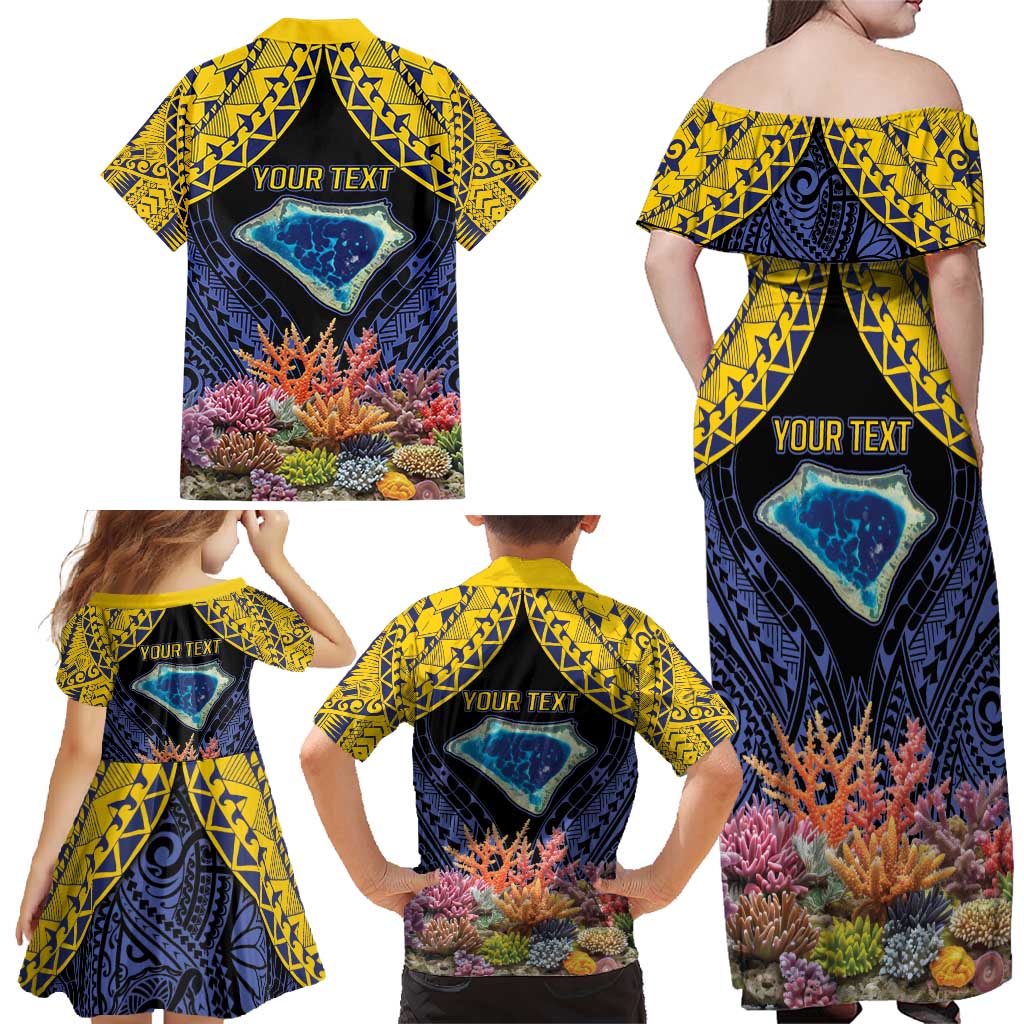 Tokelau Atafu Atoll Personalised Family Matching Off Shoulder Maxi Dress and Hawaiian Shirt Pacific Coral Reef Vibe LT9 - Polynesian Pride