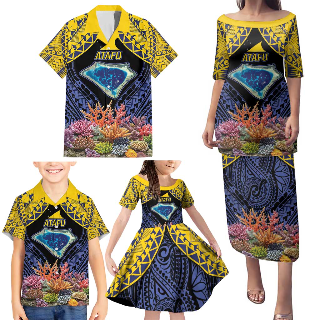 Tokelau Atafu Atoll Personalised Family Matching Puletasi and Hawaiian Shirt Pacific Coral Reef Vibe LT9 - Polynesian Pride