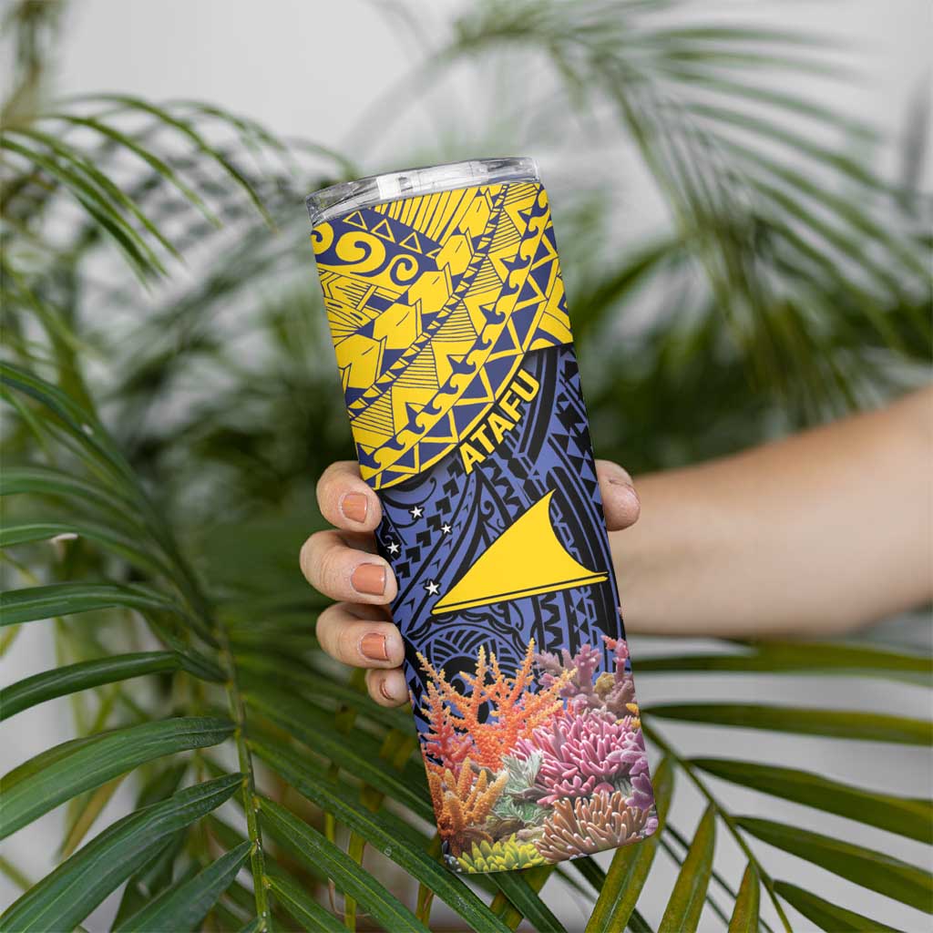 Tokelau Atafu Atoll Personalised Skinny Tumbler Pacific Coral Reef Vibe LT9 - Polynesian Pride