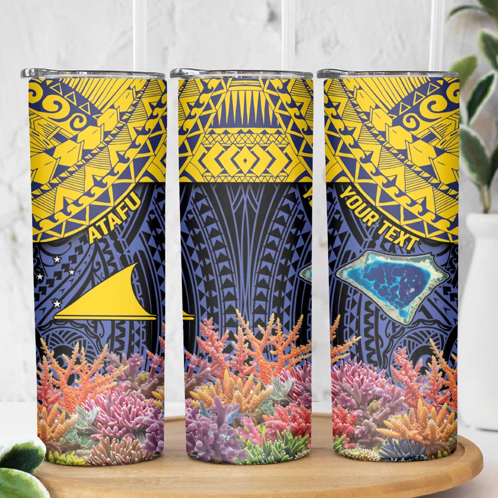 Tokelau Atafu Atoll Personalised Skinny Tumbler Pacific Coral Reef Vibe LT9 - Polynesian Pride