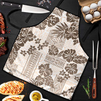 Vintage Hawaii Apron Hibiscus Tapa Tribal With Hawaiian Quilt Pattern Gold - Polynesian Pride