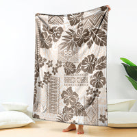 Vintage Hawaii Blanket Hibiscus Tapa Tribal With Hawaiian Quilt Pattern Gold LT9 Gold - Polynesian Pride