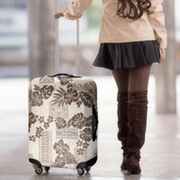 Vintage Hawaii Luggage Cover Hibiscus Tapa Tribal With Hawaiian Quilt Pattern Gold LT9 - Polynesian Pride
