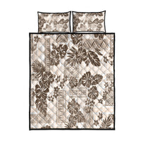 Vintage Hawaii Quilt Bed Set Hibiscus Tapa Tribal With Hawaiian Quilt Pattern Gold LT9 Gold - Polynesian Pride