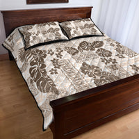 Vintage Hawaii Quilt Bed Set Hibiscus Tapa Tribal With Hawaiian Quilt Pattern Gold LT9 - Polynesian Pride