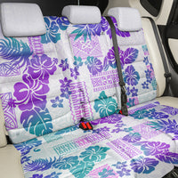 Vintage Hawaii Back Car Seat Cover Hibiscus Tapa Tribal With Hawaiian Quilt Pattern Purple LT9 - Polynesian Pride
