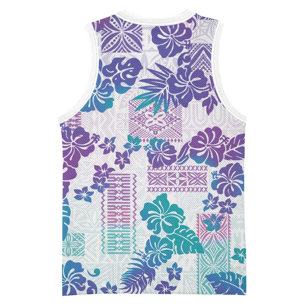 Vintage Hawaii Basketball Jersey Hibiscus Tapa Tribal With Hawaiian Quilt Pattern Purple LT9 - Polynesian Pride