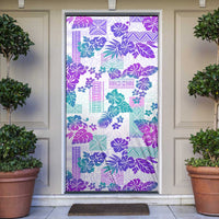 Vintage Hawaii Door Cover Hibiscus Tapa Tribal With Hawaiian Quilt Pattern Purple LT9 Purple - Polynesian Pride