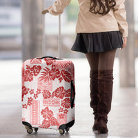 Vintage Hawaii Luggage Cover Hibiscus Tapa Tribal With Hawaiian Quilt Pattern Red LT9 - Polynesian Pride