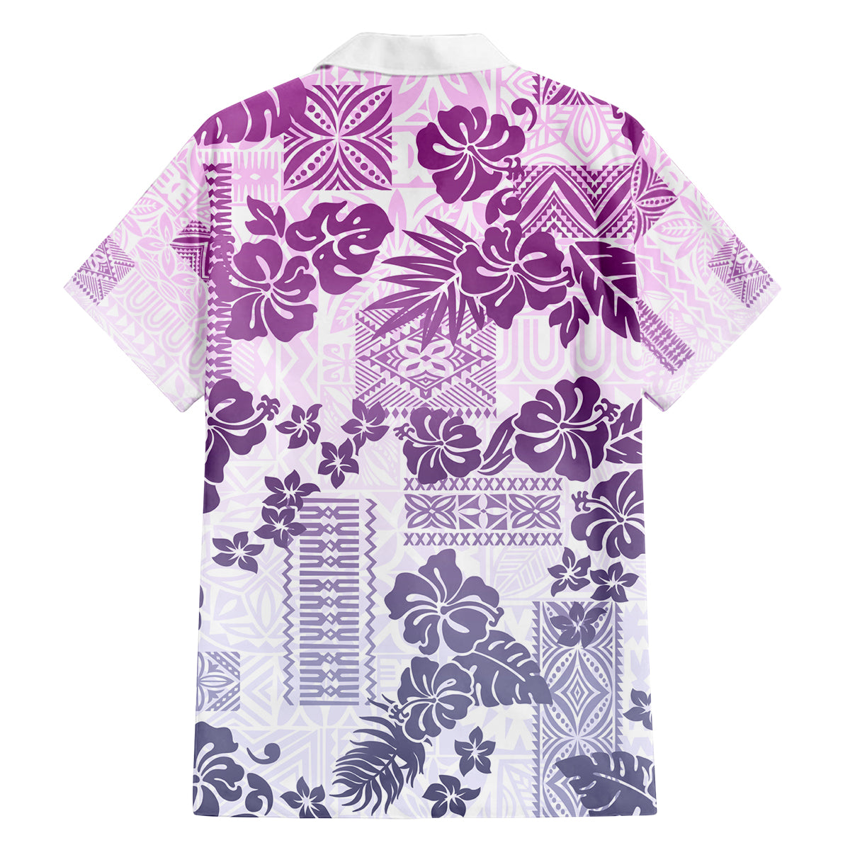 Vintage Hawaii Family Matching Off Shoulder Maxi Dress and Hawaiian Shirt Hibiscus Tapa Tribal With Hawaiian Quilt Pattern Violet LT9 - Polynesian Pride