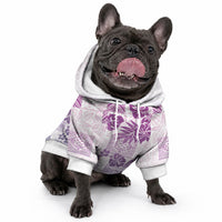 Vintage Hawaii Pet Hoodie Hibiscus Tapa Tribal With Hawaiian Quilt Pattern Violet