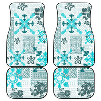 Hawaii Tapa Tribal Car Mats With Hawaiian Quilt Pattern Aqua LT9 Aqua - Polynesian Pride