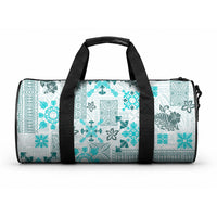 Hawaii Tapa Tribal Duffle Bag With Hawaiian Quilt Pattern Aqua LT9 One size Aqua - Polynesian Pride