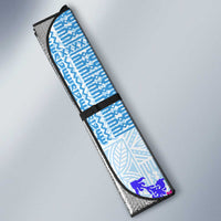 Hawaii Tapa Tribal Auto Sun Shade With Hawaiian Quilt Pattern Blue LT9 - Polynesian Pride