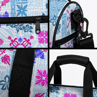 Hawaii Tapa Tribal Duffle Bag With Hawaiian Quilt Pattern Blue LT9 - Polynesian Pride
