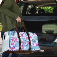 Hawaii Tapa Tribal Travel Bag With Hawaiian Quilt Pattern Blue - Polynesian Pride
