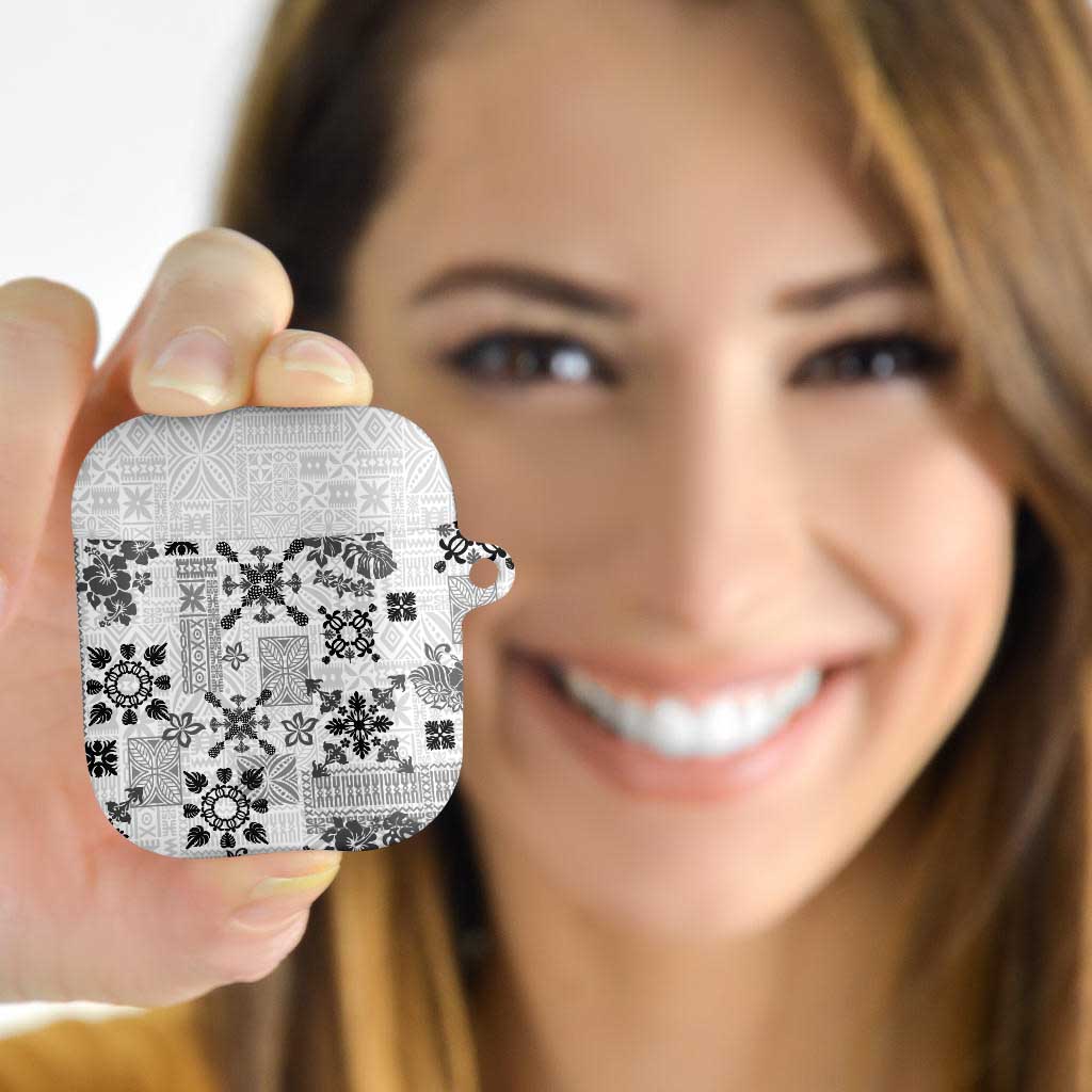Hawaii Tapa Tribal AirPods Case With Hawaiian Quilt Pattern Black - Polynesian Pride