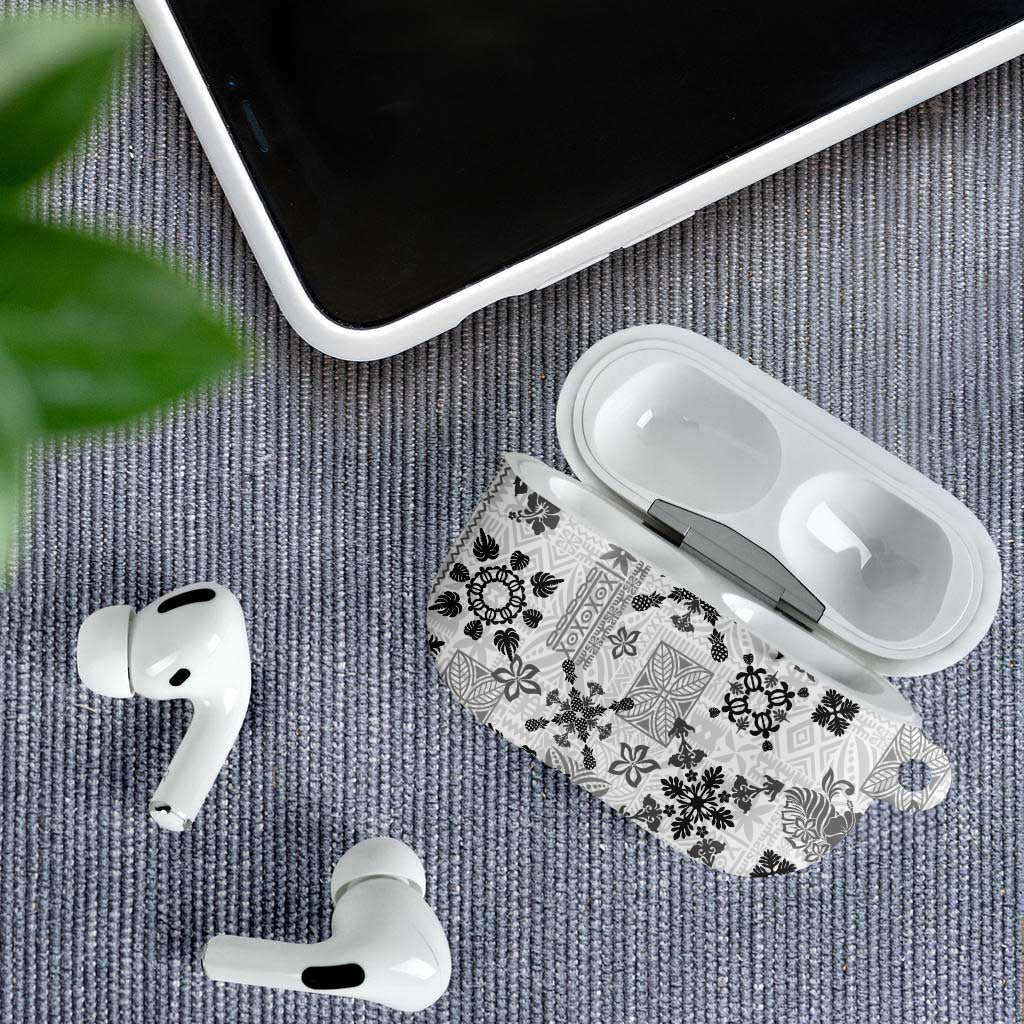 Hawaii Tapa Tribal AirPods Case With Hawaiian Quilt Pattern Black - Polynesian Pride