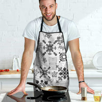 Hawaii Tapa Tribal Apron With Hawaiian Quilt Pattern Black - Polynesian Pride
