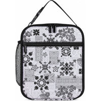 Hawaii Tapa Tribal Lunch Bag With Hawaiian Quilt Pattern Black LT9 10.2 × 8.3 × 4.3 inch Black - Polynesian Pride