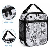 Hawaii Tapa Tribal Lunch Bag With Hawaiian Quilt Pattern Black LT9 - Polynesian Pride