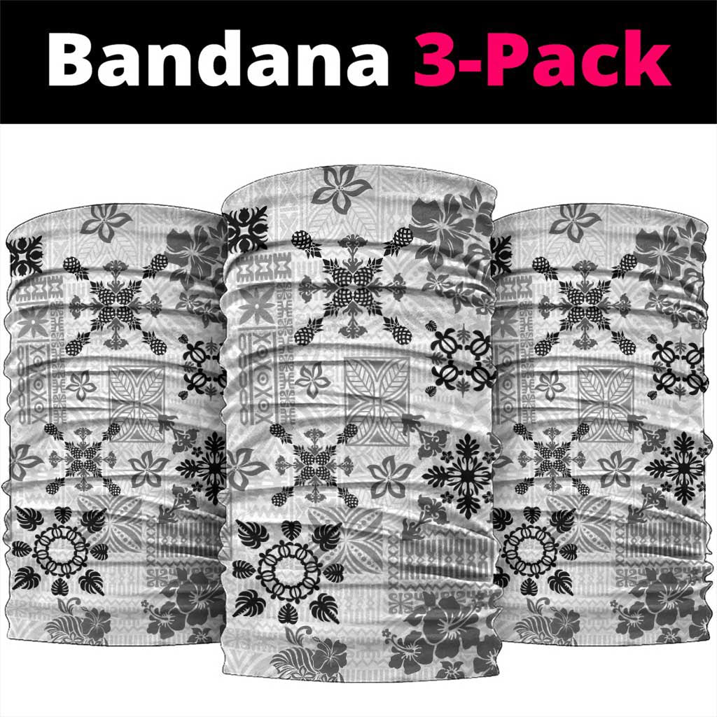 Hawaii Tapa Tribal Neck Gaiter With Hawaiian Quilt Pattern Black LT9 package One Size: 25*50cm Black - Polynesian Pride