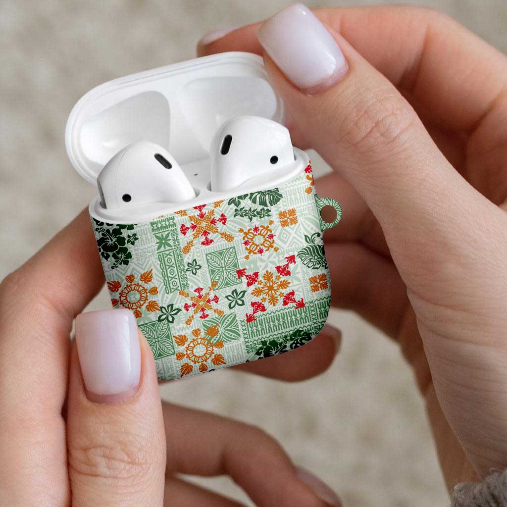 Hawaii Tapa Tribal AirPods Case With Hawaiian Quilt Pattern Green - Polynesian Pride