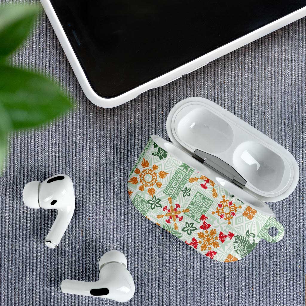Hawaii Tapa Tribal AirPods Case With Hawaiian Quilt Pattern Green - Polynesian Pride