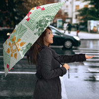 Hawaii Tapa Tribal Umbrella With Hawaiian Quilt Pattern Green LT9 - Polynesian Pride