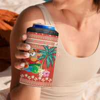 Hawaii Mele Kalikimaka 4 in 1 Can Cooler Tumbler Surfing Santa Funny Christmas LT9 - Polynesian Pride