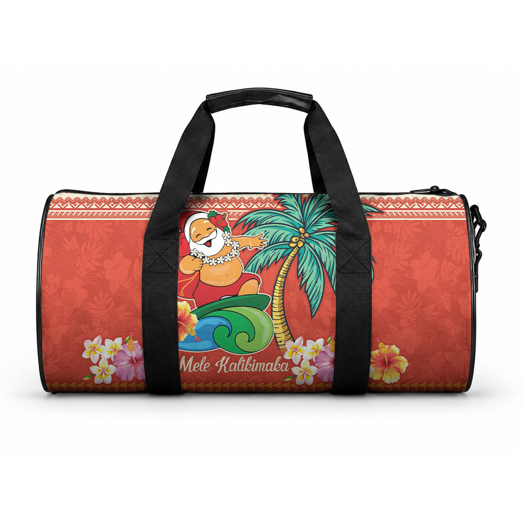 Hawaii Mele Kalikimaka Duffle Bag Surfing Santa Funny Christmas LT9 One size Red - Polynesian Pride