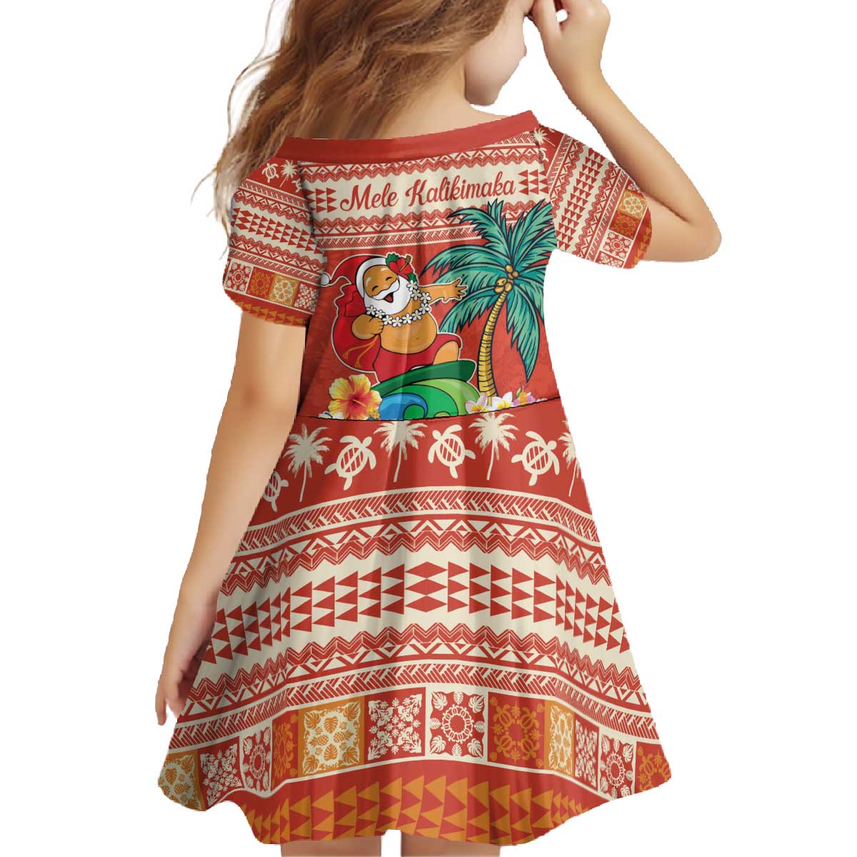 Hawaii Mele Kalikimaka Family Matching Off The Shoulder Long Sleeve Dress and Hawaiian Shirt Surfing Santa Funny Christmas LT9 - Polynesian Pride