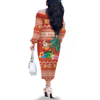 Hawaii Mele Kalikimaka Family Matching Off The Shoulder Long Sleeve Dress and Hawaiian Shirt Surfing Santa Funny Christmas LT9 - Polynesian Pride