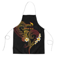 Personalised Papua New Guinea Sepik Apron Plumeria Floral Tribal Pattern LT9 Black - Polynesian Pride