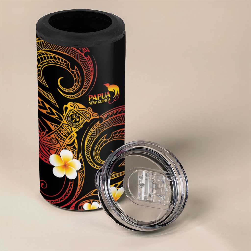 Personalised Papua New Guinea Sepik 4 in 1 Can Cooler Tumbler Plumeria Floral Tribal Pattern LT9 - Polynesian Pride