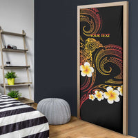 Personalised Papua New Guinea Sepik Door Cover Plumeria Floral Tribal Pattern LT9 - Polynesian Pride