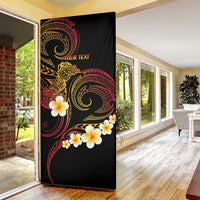 Personalised Papua New Guinea Sepik Door Cover Plumeria Floral Tribal Pattern LT9 - Polynesian Pride
