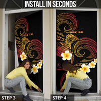 Personalised Papua New Guinea Sepik Door Cover Plumeria Floral Tribal Pattern LT9 - Polynesian Pride
