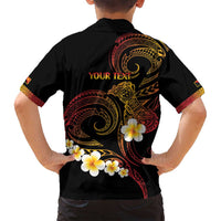 Personalised Papua New Guinea Sepik Family Matching Long Sleeve Bodycon Dress and Hawaiian Shirt Plumeria Floral Tribal Pattern LT9 - Polynesian Pride