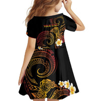 Personalised Papua New Guinea Sepik Family Matching Off Shoulder Maxi Dress and Hawaiian Shirt Plumeria Floral Tribal Pattern - Polynesian Pride