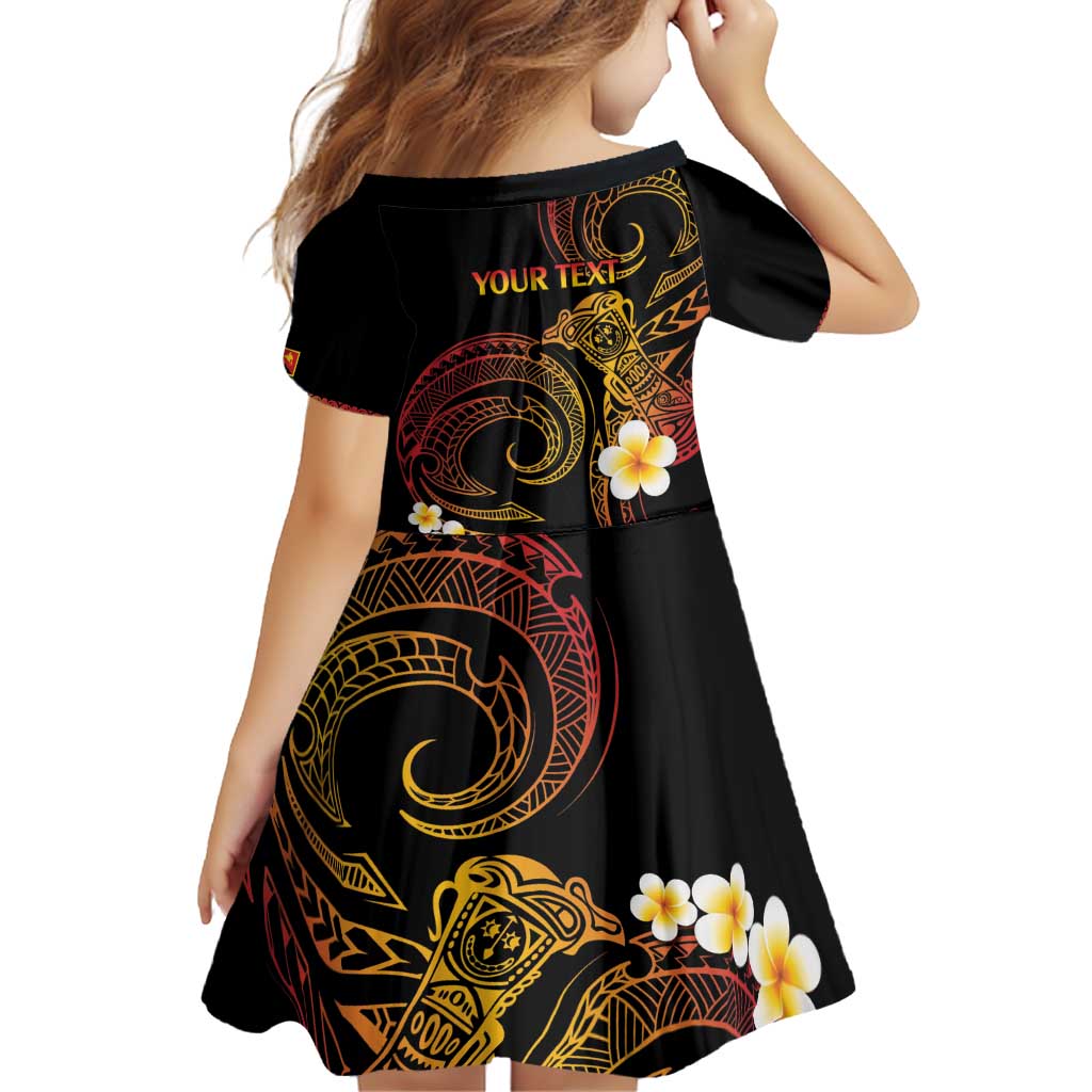 Personalised Papua New Guinea Sepik Family Matching Off Shoulder Short Dress and Hawaiian Shirt Plumeria Floral Tribal Pattern - Polynesian Pride