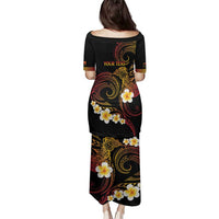 Personalised Papua New Guinea Sepik Family Matching Puletasi and Hawaiian Shirt Plumeria Floral Tribal Pattern - Polynesian Pride