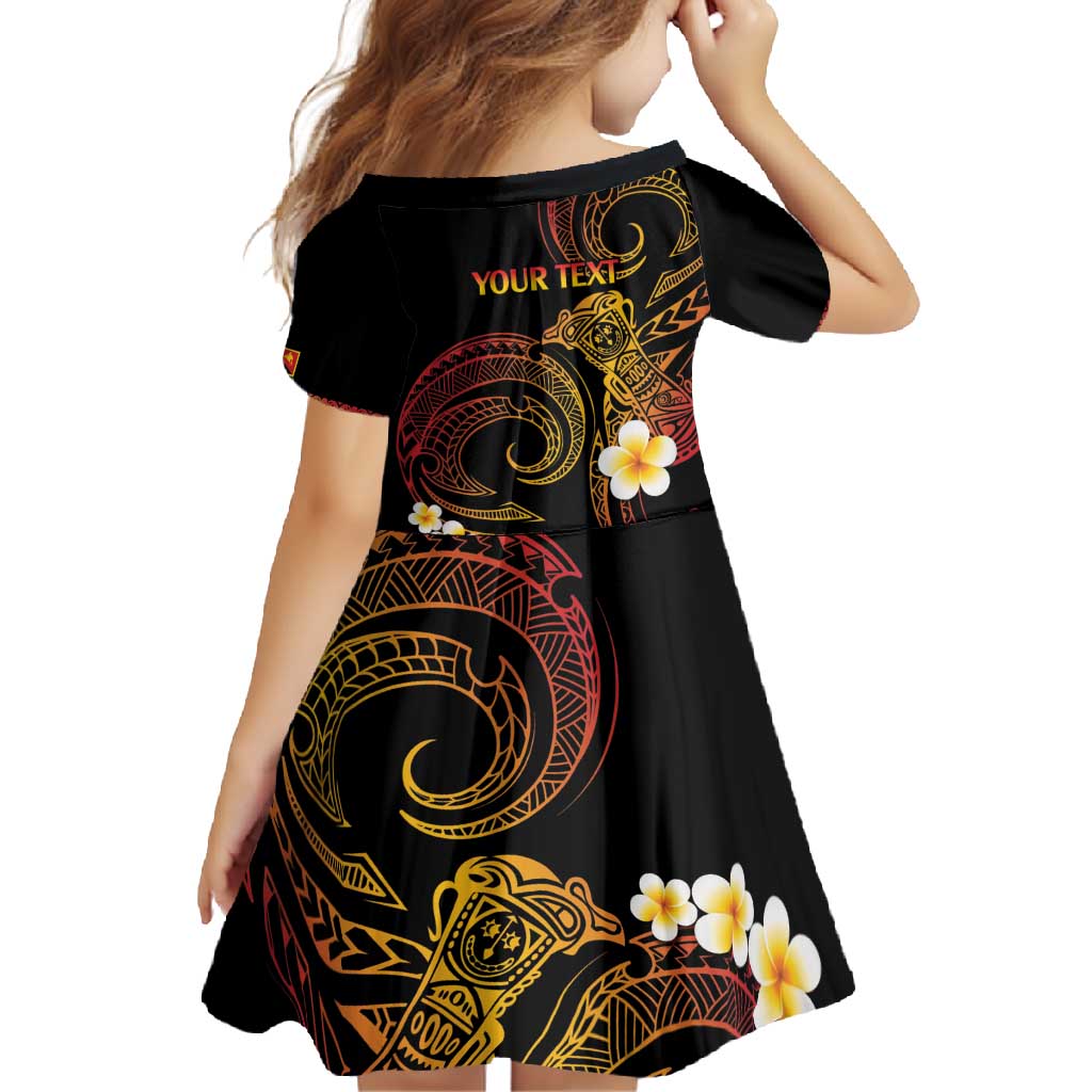 Personalised Papua New Guinea Sepik Family Matching Short Sleeve Bodycon Dress and Hawaiian Shirt Plumeria Floral Tribal Pattern LT9 - Polynesian Pride