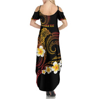 Personalised Papua New Guinea Sepik Family Matching Summer Maxi Dress and Hawaiian Shirt Plumeria Floral Tribal Pattern - Polynesian Pride