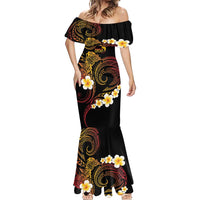 Personalised Papua New Guinea Sepik Mermaid Dress Plumeria Floral Tribal Pattern LT9 - Polynesian Pride