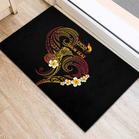 Personalised Papua New Guinea Sepik Rubber Doormat Plumeria Floral Tribal Pattern LT9 - Polynesian Pride