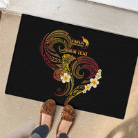 Personalised Papua New Guinea Sepik Rubber Doormat Plumeria Floral Tribal Pattern LT9 - Polynesian Pride