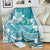 Polynesian Plumeria Flowers Tribal Blanket Pacific Tattoo Teal Style - Polynesian Pride
