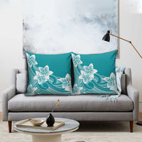 Polynesian Plumeria Flowers Tribal Pillow Cover Pacific Tattoo Teal Style LT9 - Polynesian Pride